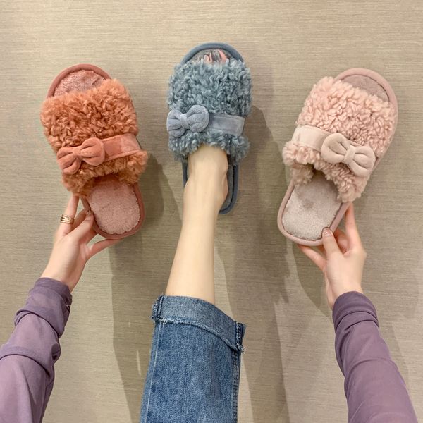 2020 winter fashion lovely girl heart flat bottom cotton slippers comfortable warm indoor non-slip household bow-hair slippers, Black
2020 winter fashion lovely girl heart flat bottom cotton slippers comfortable warm indoor non-slip household bow-hair slippers, Black