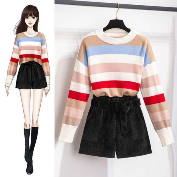 2021 new winter fashion defines lazy stripe wind around the neck imitation shorts suit two female garments y450 ovs3, Gray
2021 new winter fashion defines lazy stripe wind around the neck imitation shorts suit two female garments y450 ovs3, Gray