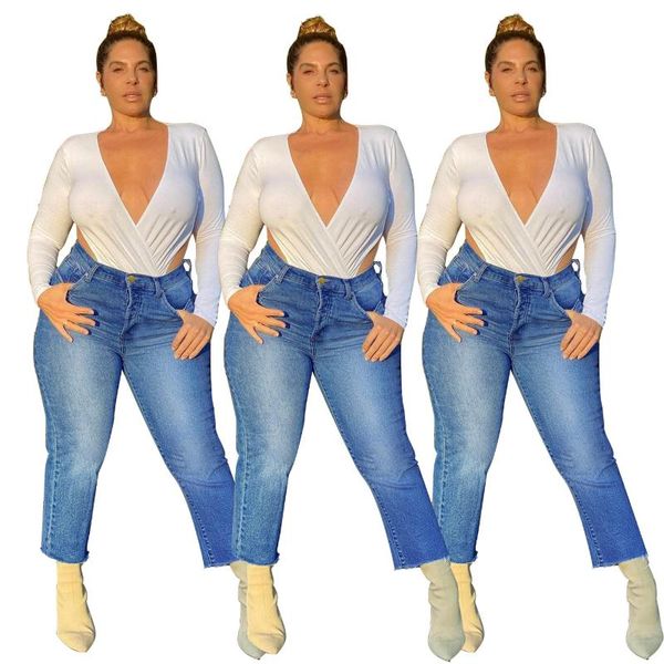plus size women high waist light washed jeans 2021 spring latest lady's fashion streetwear pockets straight denim trousers, Blue
plus size women high waist light washed jeans 2021 spring latest lady's fashion streetwear pockets straight denim trousers, Blue