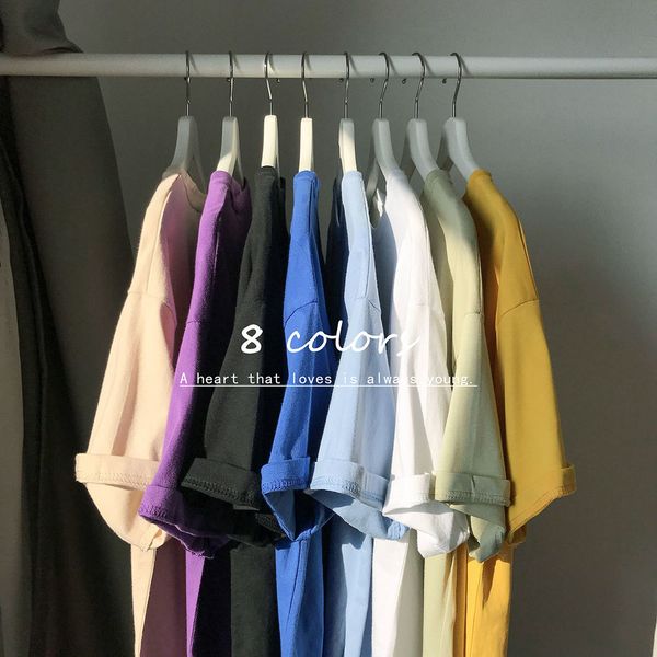 2021 new men's cotton short sleeve woman casual oversize solid color t-shirt korean streetwear male clothing n2ks, Black
2021 new men's cotton short sleeve woman casual oversize solid color t-shirt korean streetwear male clothing n2ks, Black