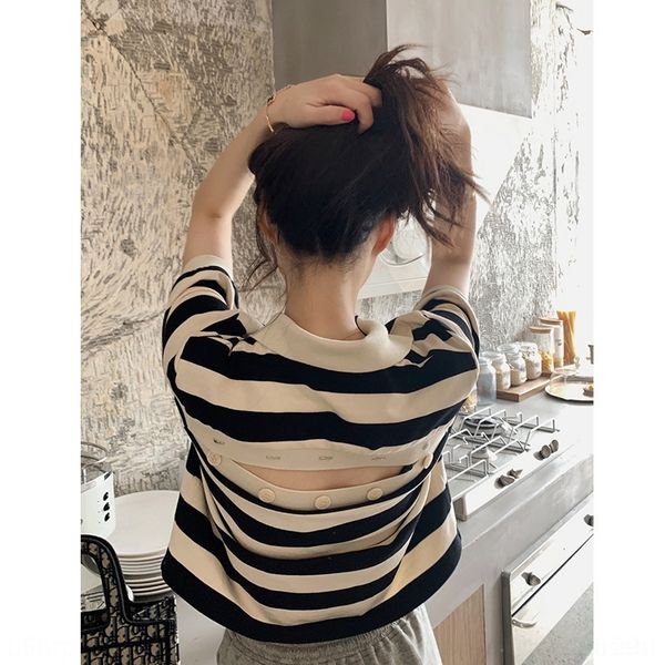 dmw4y internet celebrity kjlii striped t- coat t-shirt women's summer 2020 new slimming polo short-sleeved trendy backless shirt, White
dmw4y internet celebrity kjlii striped t- coat t-shirt women's summer 2020 new slimming polo short-sleeved trendy backless shirt, White