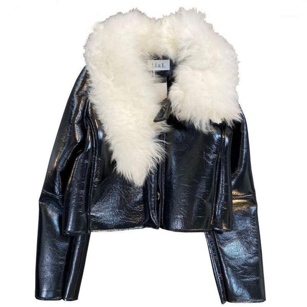 2020 new fashion women winter coat real lamb hair bright pu thickened women jackets long sleeve warm lining winter overcoat1, Black
2020 new fashion women winter coat real lamb hair bright pu thickened women jackets long sleeve warm lining winter overcoat1, Black
