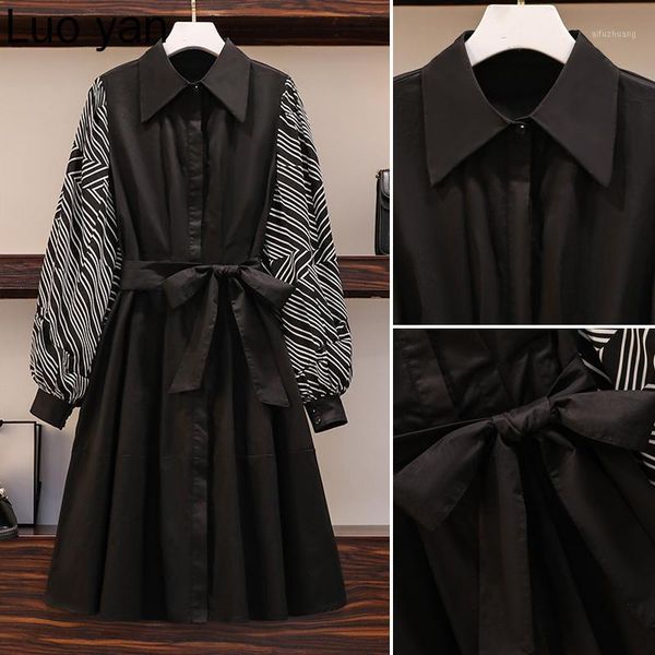 plus size women elegant black shirt dress autumn 2020 turn-down collar print long sleeve patchwork loose ruffle dresses1, Black;gray
plus size women elegant black shirt dress autumn 2020 turn-down collar print long sleeve patchwork loose ruffle dresses1, Black;gray