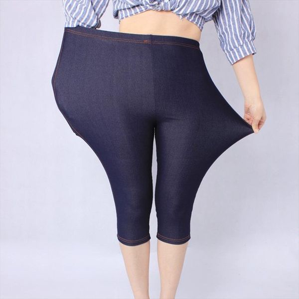 new arrival summer style women leggings super elastic denim soft breathable 5xl plus size womens mid calf pants, Black 
new arrival summer style women leggings super elastic denim soft breathable 5xl plus size womens mid calf pants, Black