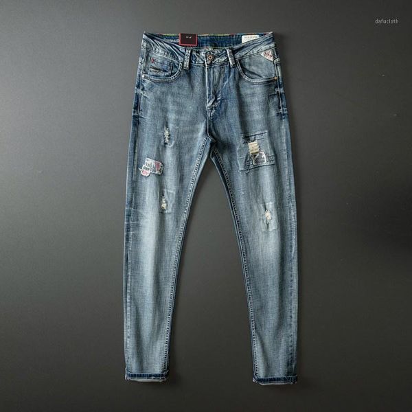 99% cotton spring and autumn with holes men's jeans wrinkles elasticity skinny pants loose young men's korean-style jeans male1, Blue
99% cotton spring and autumn with holes men's jeans wrinkles elasticity skinny pants loose young men's korean-style jeans male1, Blue