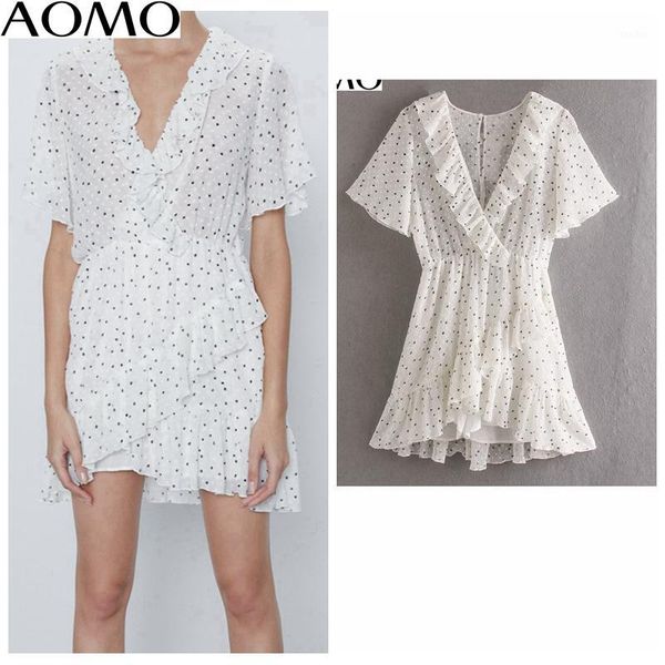 aomo 2020 fashion women dots print summer playsuit short sleeve vintage female ruffles beach jumpsuit je40a1, Black;white
aomo 2020 fashion women dots print summer playsuit short sleeve vintage female ruffles beach jumpsuit je40a1, Black;white
