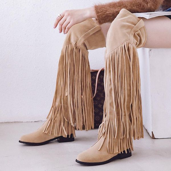 for dropship wholesale price brand new plus size 46 vintage fringes winter shoes women over the knee tassels boots female, Black
for dropship wholesale price brand new plus size 46 vintage fringes winter shoes women over the knee tassels boots female, Black