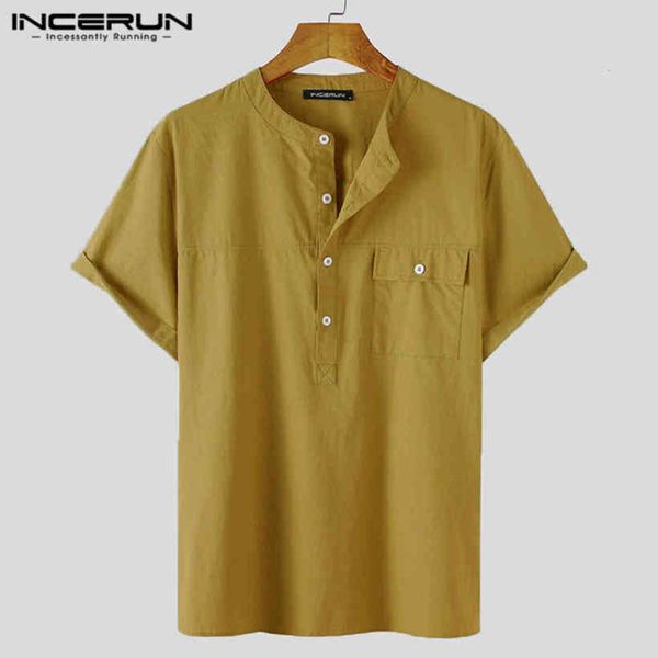incerun vintage effen color men's shirts short mouw stand crack camisa leisure button blouse zomer man casual cats 5xl, White;black
incerun vintage effen color men's shirts short mouw stand crack camisa leisure button blouse zomer man casual cats 5xl, White;black