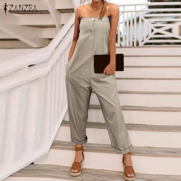 summer off shoulder rompers women's jumpsuits zanzea fashion strapless work ol playsuits female solid overalls pencil pants y200422, Black;white
summer off shoulder rompers women's jumpsuits zanzea fashion strapless work ol playsuits female solid overalls pencil pants y200422, Black;white