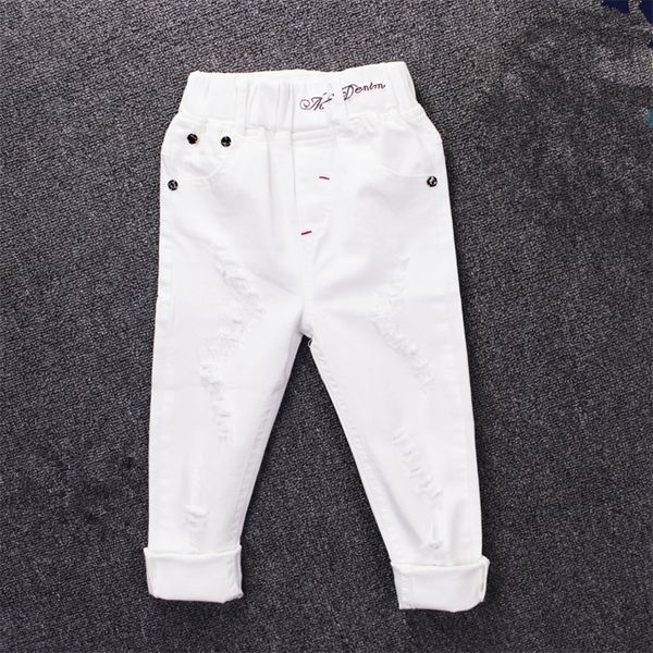 children's jeans boy white casual pants in the big children spring and autumn girls slim pants pants baby holes lj201019, Blue
children's jeans boy white casual pants in the big children spring and autumn girls slim pants pants baby holes lj201019, Blue