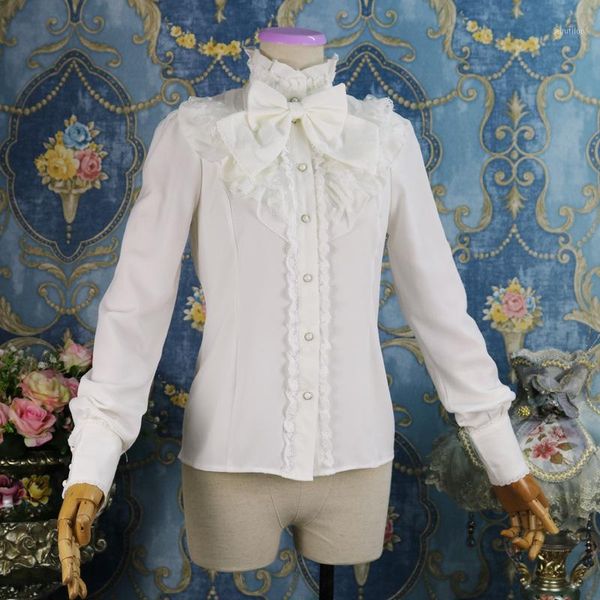 women's blouses & shirts spring and autumn period the collar lolita dress lace long sleeve chiffon shirt bowknot is cultivate morality, White
women's blouses & shirts spring and autumn period the collar lolita dress lace long sleeve chiffon shirt bowknot is cultivate morality, White