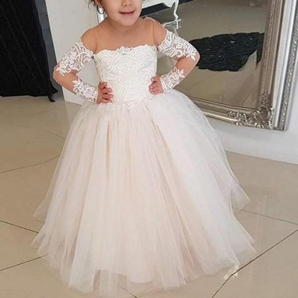 wedding dress girl tulle white lace appliques sheer jewel neck long sleeve floor length wholesale pageant for girl, Red;yellow
wedding dress girl tulle white lace appliques sheer jewel neck long sleeve floor length wholesale pageant for girl, Red;yellow