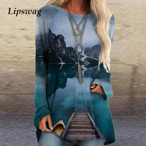 vintage mountain landscape print blouse shirt women o neck loose long pullover autumn casual harajuku streetwear blusa 3xl, White
vintage mountain landscape print blouse shirt women o neck loose long pullover autumn casual harajuku streetwear blusa 3xl, White
