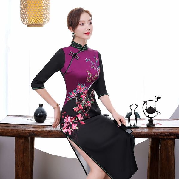 xtj0z 2020 silk and improved simulation dress cheongsam summer summer cheongsam long fashion show spring silk dress ypbdr, Black;gray
xtj0z 2020 silk and improved simulation dress cheongsam summer summer cheongsam long fashion show spring silk dress ypbdr, Black;gray
