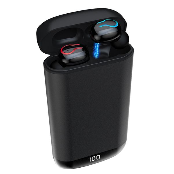 q66 беспроводная v5.0 bluetooth наушники hd стерео наушники спортивная водонепроницаемая гарнитура с двойным микрофоном и батареей батареи 6