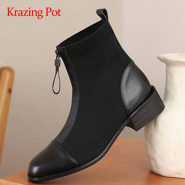 boots krazing pot knitting real leather stretch zipper decorations square toe thick med heel maiden pretty girls ankle l66, Black
boots krazing pot knitting real leather stretch zipper decorations square toe thick med heel maiden pretty girls ankle l66, Black