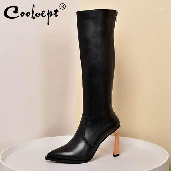 coolcept knee high boots for women plus size 33-45 real leather western style thick heel black shoes women club party footwear1
coolcept knee high boots for women plus size 33-45 real leather western style thick heel black shoes women club party footwear1