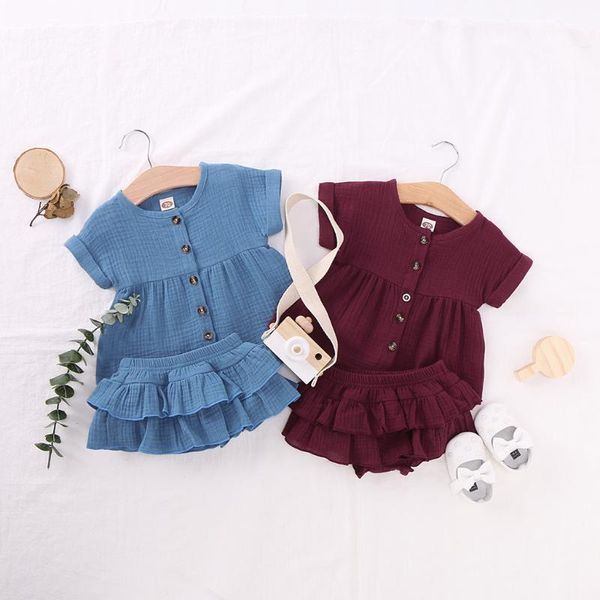 summer toddler infant baby kids girls clothes solid color short sleeve button t shirt +ruched ruffles shorts outfits set#p41, White
summer toddler infant baby kids girls clothes solid color short sleeve button t shirt +ruched ruffles shorts outfits set#p41, White