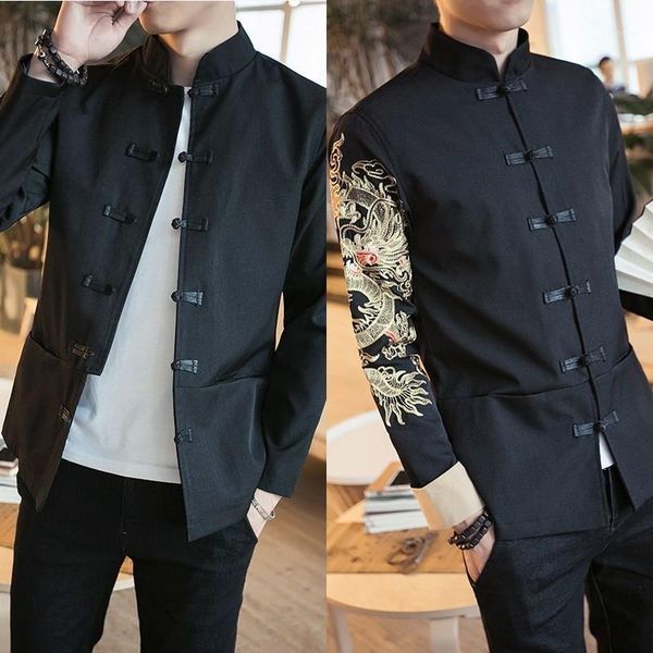 men's spring retro zhongshan dress set leisure youth vertical collar small suit korean version slimming buckle tang coat1, Gray
men's spring retro zhongshan dress set leisure youth vertical collar small suit korean version slimming buckle tang coat1, Gray