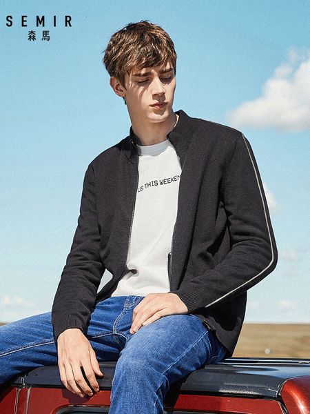 semir 2020 winter new cardigan men black collar zipper korean business casual sweater for man
semir 2020 winter new cardigan men black collar zipper korean business casual sweater for man