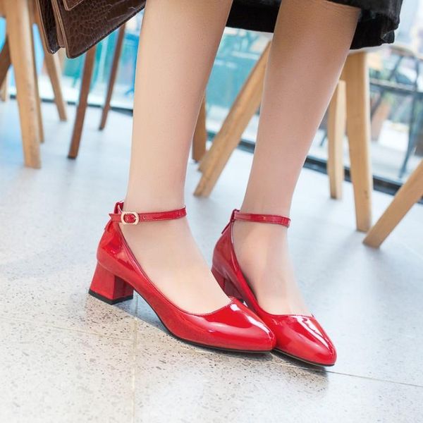 dress shoes pxelena pumps women 2021 spring autumn 5 candy colors patent leather ankle strap chunky block med heels ladies plus size, Black
dress shoes pxelena pumps women 2021 spring autumn 5 candy colors patent leather ankle strap chunky block med heels ladies plus size, Black