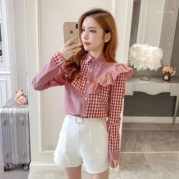 2021 new fashion women spring autumn ruffled turn-down collar shirts office ladies elegant patchwork long sleeve blouses a551, White
2021 new fashion women spring autumn ruffled turn-down collar shirts office ladies elegant patchwork long sleeve blouses a551, White