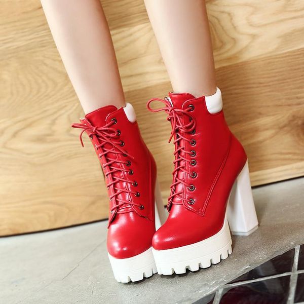 boots pxelena retro chunky block high heels platform ankle women lace up motorcycle punk rock gothic ladies shoes 34-43, Black
boots pxelena retro chunky block high heels platform ankle women lace up motorcycle punk rock gothic ladies shoes 34-43, Black