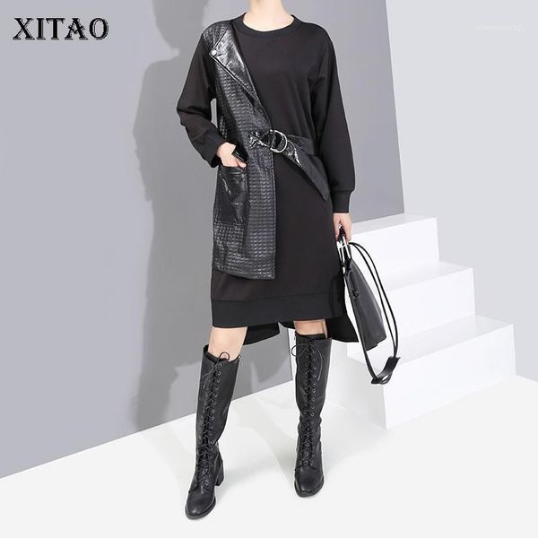 casual dresses xitao cross border bandage dress women fashion black patchwork full sleeve 2021 winter pleated elegant dmy17461, Black;gray
casual dresses xitao cross border bandage dress women fashion black patchwork full sleeve 2021 winter pleated elegant dmy17461, Black;gray