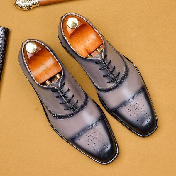 leather grey brogue business wedding shoes men casual flats shoes vintage handmade oxford formal men shoe, Black
leather grey brogue business wedding shoes men casual flats shoes vintage handmade oxford formal men shoe, Black