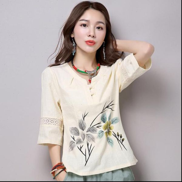 2021 new plus size women flower shirt vintahe improved chinese style lady tang elegant girl casual blouse l xl 2xl, White
2021 new plus size women flower shirt vintahe improved chinese style lady tang elegant girl casual blouse l xl 2xl, White