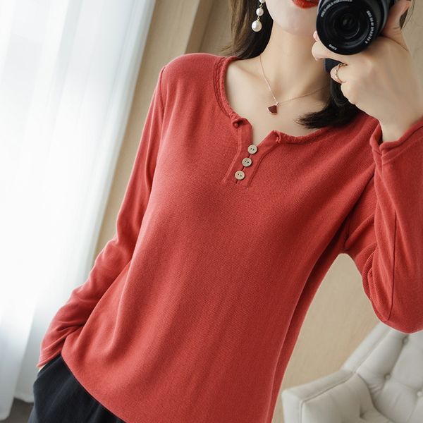 early autumn 100% long-sleeved sweater women's v collar high pullover pure cotton undercoat wear new, White;black
early autumn 100% long-sleeved sweater women's v collar high pullover pure cotton undercoat wear new, White;black