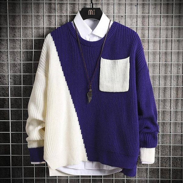 men's sweaters hybskr 2021 winter sweater casual warm korean streetwear autumn man pullovers fashion oversize patchwork male clothing, White;black
men's sweaters hybskr 2021 winter sweater casual warm korean streetwear autumn man pullovers fashion oversize patchwork male clothing, White;black