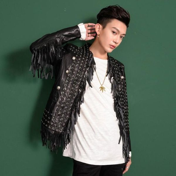 men's fur & faux 2021 winter mens motorcycle leather jacket personality loose outerwear stage hip hop singer cost, Black
men's fur & faux 2021 winter mens motorcycle leather jacket personality loose outerwear stage hip hop singer cost, Black