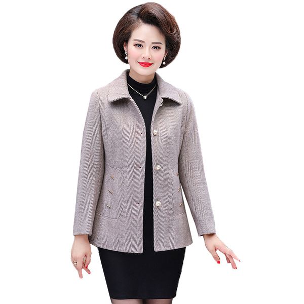 coat of mid-aged women autumn new fashion temperament single breasted from wool outwear plus size female r309 4fxa, Black
coat of mid-aged women autumn new fashion temperament single breasted from wool outwear plus size female r309 4fxa, Black
