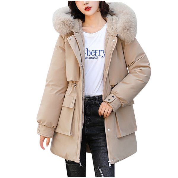 women's winter jackets warm oversize thick solid overcoat slim fur-collar zipper thicker coat outwear kg-1046, Black
women's winter jackets warm oversize thick solid overcoat slim fur-collar zipper thicker coat outwear kg-1046, Black
