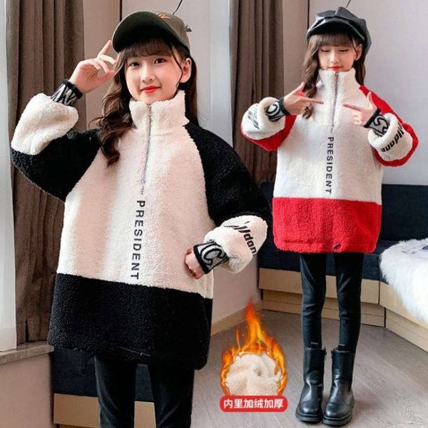 autumn children's wear and plush winter sweater korean loose medium length girl's thick pullover iuvb uc03, Black
autumn children's wear and plush winter sweater korean loose medium length girl's thick pullover iuvb uc03, Black