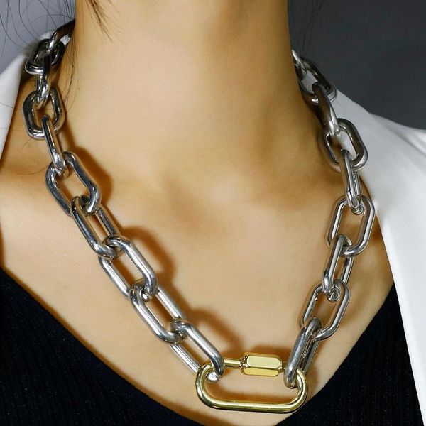 lifefontier hip hop rock punk chains choker necklace chunky cuban thick chain box clavicle necklaces collar collier jewelry 2020, Golden;silver
lifefontier hip hop rock punk chains choker necklace chunky cuban thick chain box clavicle necklaces collar collier jewelry 2020, Golden;silver