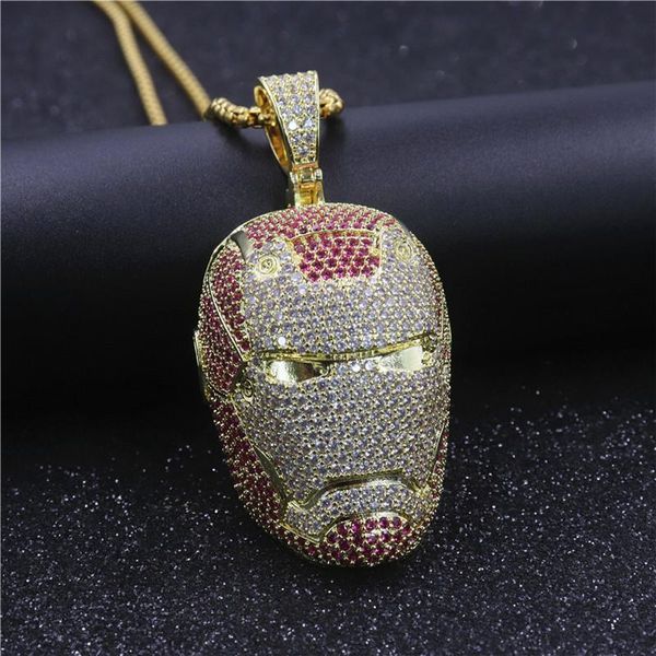 bling iced out cubic zircon iron man mask pendant necklace luxury hip hop superhero jewelry for men wedding party gifts, Silver
bling iced out cubic zircon iron man mask pendant necklace luxury hip hop superhero jewelry for men wedding party gifts, Silver