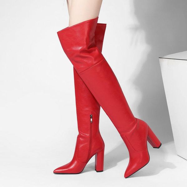 2021 new women over the knee boots fashion zipper pu leather square heel thigh boots ladies pointed toe autumn wintrer, Black
2021 new women over the knee boots fashion zipper pu leather square heel thigh boots ladies pointed toe autumn wintrer, Black