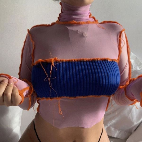 women long sleeve color block patchwork turtleneck short blouse blouse woman fashion 2020 elegant summer #hv8b, White
women long sleeve color block patchwork turtleneck short blouse blouse woman fashion 2020 elegant summer #hv8b, White