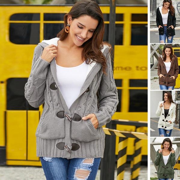 women's knits & tees 2021 autumn winter women breasted hoodie button sweater female warm thick cardigan pocket sweatshirts drop, White
women's knits & tees 2021 autumn winter women breasted hoodie button sweater female warm thick cardigan pocket sweatshirts drop, White