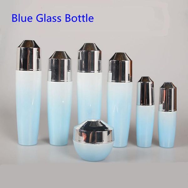 storage bottles & jars 10pcs blue glass cream bottle jar pump contianer lotion with silver lid 50g 30ml 40ml 120ml 150ml
storage bottles & jars 10pcs blue glass cream bottle jar pump contianer lotion with silver lid 50g 30ml 40ml 120ml 150ml