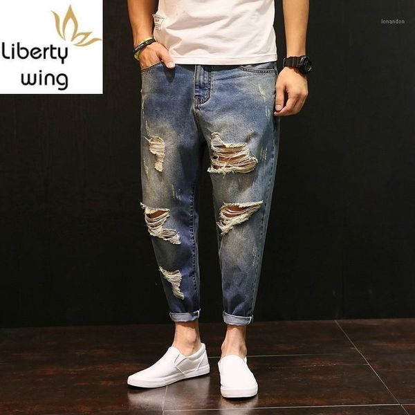 summer hole casual jeans men loose thin ankle length beggar pants plus size college cowboy trousers hombre brand clothing1, Blue
summer hole casual jeans men loose thin ankle length beggar pants plus size college cowboy trousers hombre brand clothing1, Blue