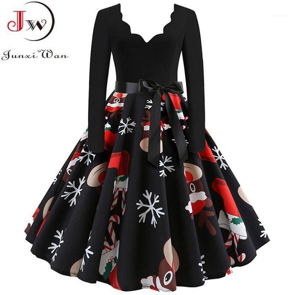 plus size women christmas dress long sleeve vintage elegant v neck print big swing party xmas new year winter clothes s~3xl robe1, Black;gray
plus size women christmas dress long sleeve vintage elegant v neck print big swing party xmas new year winter clothes s~3xl robe1, Black;gray
