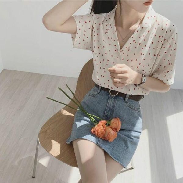 sweet style print v-neck cardigan shirt summer loose turn-down collar temperament blouse chiffon short sleeve fashion women, White
sweet style print v-neck cardigan shirt summer loose turn-down collar temperament blouse chiffon short sleeve fashion women, White