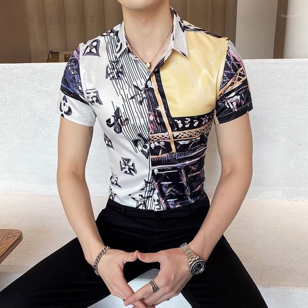 men's casual shirts men's shirt original personality print short sleeve korean version of european and american style1, White;black
men's casual shirts men's shirt original personality print short sleeve korean version of european and american style1, White;black