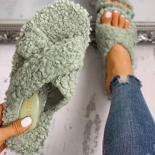 women slipper solid fluffy crisscross design platform fur sole luxury mules ladies slides party sandals zapatos de mujer y201026, Black
women slipper solid fluffy crisscross design platform fur sole luxury mules ladies slides party sandals zapatos de mujer y201026, Black
