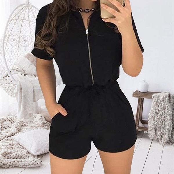zipper short sleeve stitching shorts bodysuit playsuit casual solid color women jumpsuit shorts rompers t200704, Black;white
zipper short sleeve stitching shorts bodysuit playsuit casual solid color women jumpsuit shorts rompers t200704, Black;white
