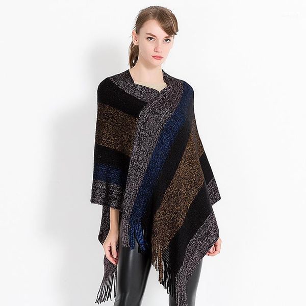 scarves lady's thick stripe scarf in winter patchwork thickening poncho autumn women's khaki black tassels warm shawl1, Blue;gray
scarves lady's thick stripe scarf in winter patchwork thickening poncho autumn women's khaki black tassels warm shawl1, Blue;gray
