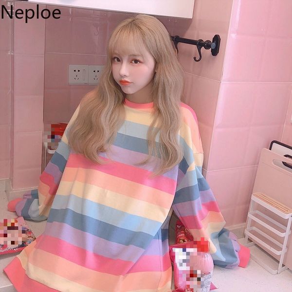 neploe rainbow striped pullover sweatshirt women plus velvet harajuku o neck loose new oversized hoodies femme 1d133 201204, Black
neploe rainbow striped pullover sweatshirt women plus velvet harajuku o neck loose new oversized hoodies femme 1d133 201204, Black